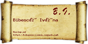 Bibescó Ivána névjegykártya